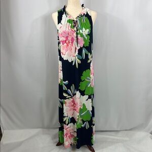 NWT Tommy Hilfiger Floral Long Maxi Dress - Navy, Pink, Green - Size 14